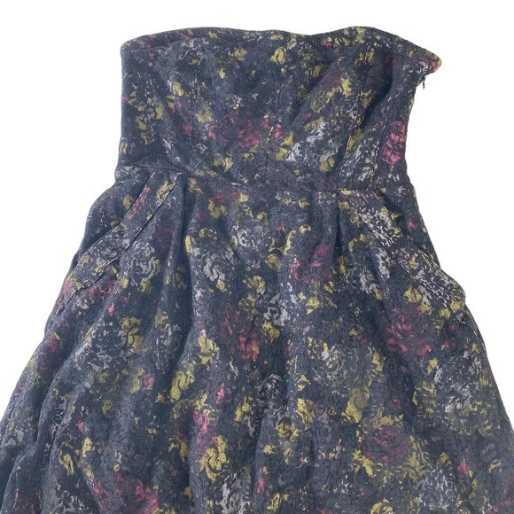 Free People Women's Mini Halter Dress Black Floral Lace Size 2 Lining Party. - Picture 11 of 14